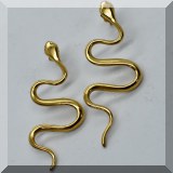 J044. 14K yellow gold snake earrings. - $245 